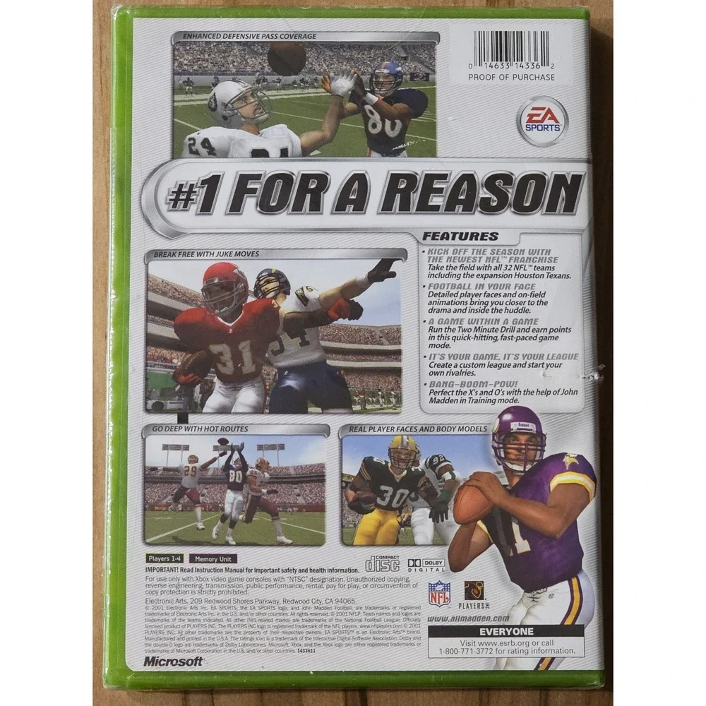 Madden NFL 2002 EA Sports Original Xbox Brand New Sealed Culpepper‎ Cover